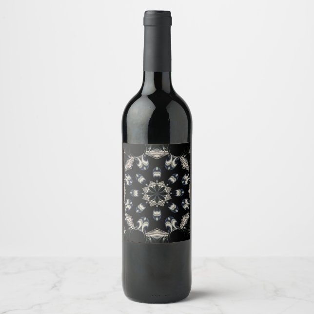Etiqueta Para Botella De Vino Mandala elegante (Anverso)