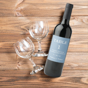 Etiqueta Para Botella De Vino Mano caprichosa dibujada azul Boda ilustrado