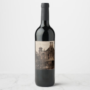 Etiqueta Para Botella De Vino Mansión embrujada