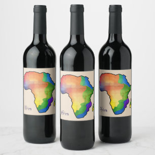 Etiqueta Para Botella De Vino Mapa de África