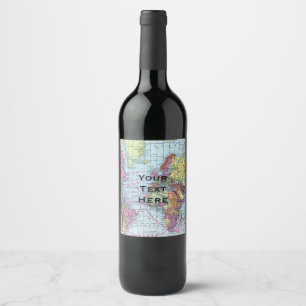 Etiqueta Para Botella De Vino Mapa de cosecha