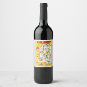 Etiqueta Para Botella De Vino Mapa de cosechas de misisipi
