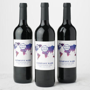 Etiqueta Para Botella De Vino Mapa mundial