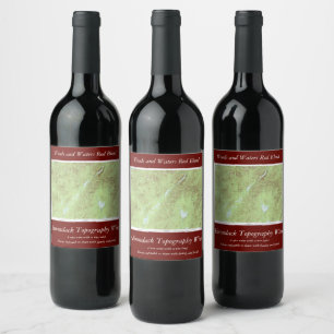 Etiqueta Para Botella De Vino Mapa Topográfico de Mount Marcy - Parque Adirondac