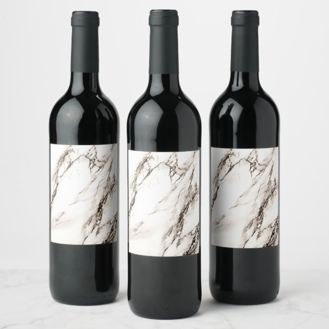 Etiqueta Para Botella De Vino Marble marrón (Botellas)