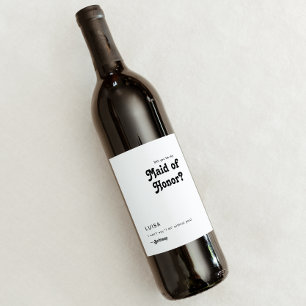 Etiqueta Para Botella De Vino Marca De Vino Moderna Retro De La Mujer De Honor P