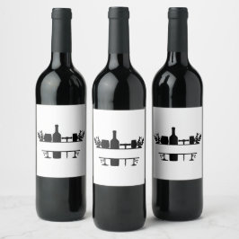 Etiqueta Para Botella De Vino Marco dividido de vino floral personalizar