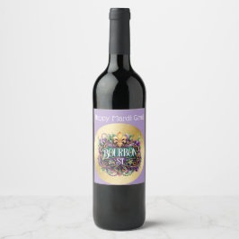 Etiqueta Para Botella De Vino Mardi Gras Wine Label