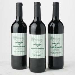 Etiqueta Para Botella De Vino Margs y Matrimonio Retro Despedida de Soltera Boda