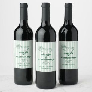 Etiqueta Para Botella De Vino Margs y Matrimonio Retro Despedida de Soltera Boda