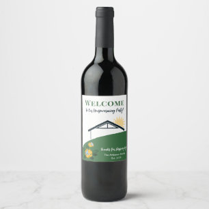 Etiqueta Para Botella De Vino Mariposa de Diente de León Bienvenidos a Nuestra F