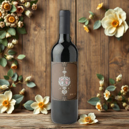 Etiqueta Para Botella De Vino Mariposa estilizada