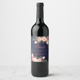 Etiqueta Para Botella De Vino Marsala Burgundy Floral Bridesmaid Propuesta-3