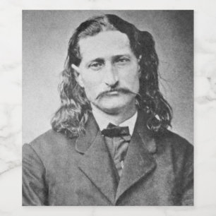 Etiqueta Para Botella De Vino Marshal Wild Bill Hickok Antiguo Cañero Occidental