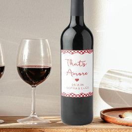 Etiqueta Para Botella De Vino Más rojo personalizado Boda italiano de Moda