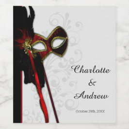 Etiqueta Para Botella De Vino Mascarada elegante