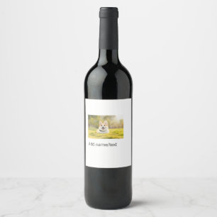 Etiqueta Para Botella De Vino Mascota de perro lindo añadir nombre texto editabl