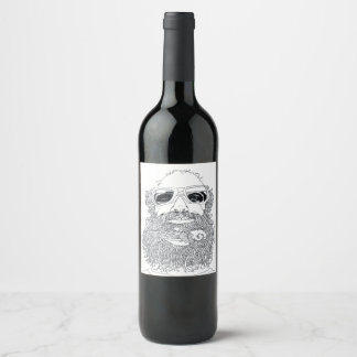 Etiqueta Para Botella De Vino Matt tiene un pájaro en su barba
