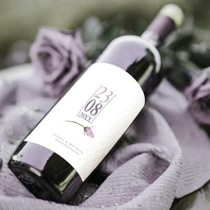 Etiqueta Para Botella De Vino Mauve ID889 Boda de espárragos florales