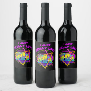 ETIQUETA PARA BOTELLA DE VINO ME AMO MUCHO LOS 80