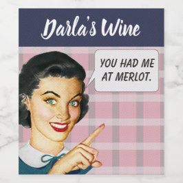 Etiqueta Para Botella De Vino Me conquistaste con vino Merlot