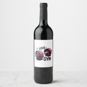 Etiqueta Para Botella De Vino Me encanta el gimnasio