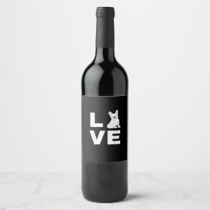 Etiqueta Para Botella De Vino me encanta mi regalo de amante de los perros bulld
