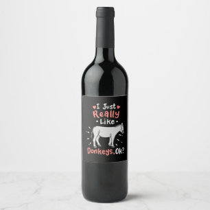 Etiqueta Para Botella De Vino Me Gustan Los Burros
