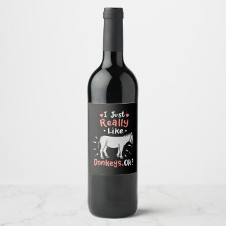 Etiqueta Para Botella De Vino Me Gustan Los Burros