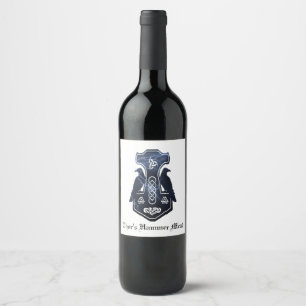 Etiqueta Para Botella De Vino Mead de martillo de Thor