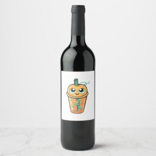 Etiqueta Para Botella De Vino Medusa de Boba de Calabaza