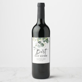 Etiqueta Para Botella De Vino Mejor Día de la Verdor Gracias Por Favor