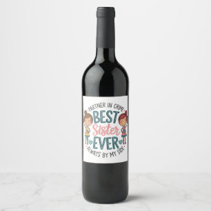 Etiqueta Para Botella De Vino Mejor diseño de hermana: arte que celebra la herma
