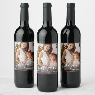 Etiqueta Para Botella De Vino Mejor foto de mamá de Personalizado