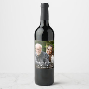 Etiqueta Para Botella De Vino Mejor foto del abuelo