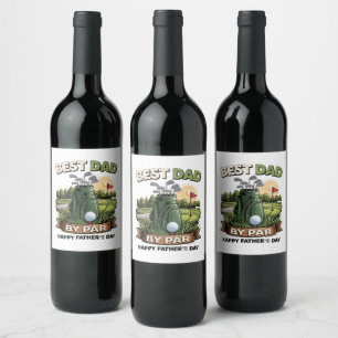 Etiqueta Para Botella De Vino Mejor Papá Por Par Golfer Papa Divertido