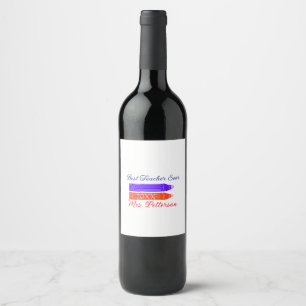 Etiqueta Para Botella De Vino Mejor profesor de lágrimas azules rojas que añada