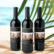 Mejores amigos foto purpurina negro plata polvo