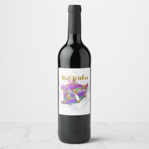 Etiqueta Para Botella De Vino Mejores deseos