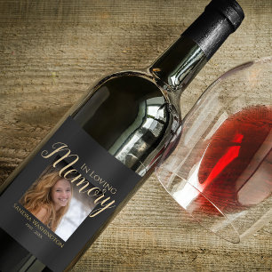 Etiqueta Para Botella De Vino Memorial de Foto Personalizado
