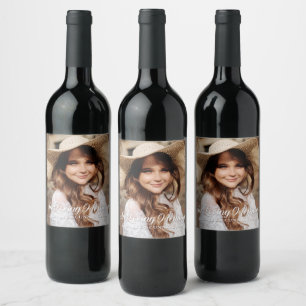 Etiqueta Para Botella De Vino Memorial En La Memoria Clásica Elegante Foto
