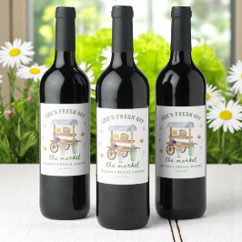 Etiqueta Para Botella De Vino Mercado de Flores Fresco Fuera del Mercado Despedi