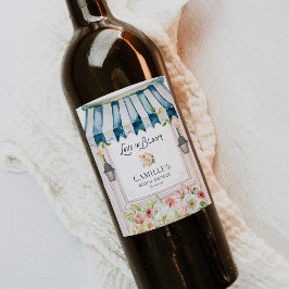 Etiqueta Para Botella De Vino Mercado de Flores Love in Bloom Despedida de Solte