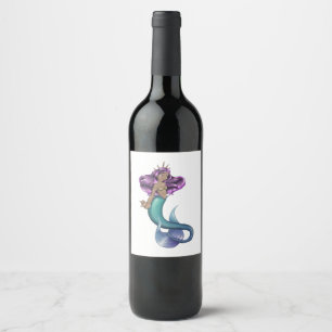 Etiqueta Para Botella De Vino Mermaid Iole