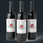 Etiqueta Para Botella De Vino Merry Christmas Personalizado texto y foto<br><div class="desc">Su foto favorita de vacaciones más dos líneas de texto personalizado resaltan estas etiquetas de vino de Navidades personalizados.</div>