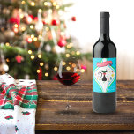 Etiqueta Para Botella De Vino Merry Christmas Retro Siamese Cat<br><div class="desc">Para los amantes del diseño moderno de mediados del siglo XX, esta etiqueta vinícola de vacaciones representa un ilustracion de gatos siameses vintage en forma de cristal de arena. Ponga un pegatina de botella de vino de Navidades en su botella favorita de vino como regalo especial. El sello de Navidades...</div>