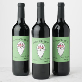 Etiqueta Para Botella De Vino Merry Christmas Santa Wine Bottle Labels