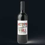 Etiqueta Para Botella De Vino Merry Christmas Y'all Tartan Leopard Print Name<br><div class="desc">Este moderno diseño tipográfico Navidad presenta una cita festiva "Feliz Navidad" en un patrón de impresión de tartán y leopardo. Personalizado con tu nombre editando el texto en el cuadro de texto proporcionado por #navidades #wine #winebottlelabels #personalizedlabel #botelabels #personalizado #stickers #festividades #christmasparty #christmasgiftwrapping #giftwrappingSupply #partySupply #christmasstickers #pegatinas #label</div>