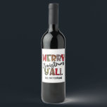 Etiqueta Para Botella De Vino Merry Christmas Y'all Tartan Leopard Print Name<br><div class="desc">Este moderno diseño tipográfico Navidad presenta una cita festiva "Feliz Navidad" en un patrón de impresión de tartán y leopardo. Personalizado con tu nombre editando el texto en el cuadro de texto proporcionado por #navidades #wine #winebottlelabels #personalizedlabel #botelabels #personalizado #stickers #festividades #christmasparty #christmasgiftwrapping #giftwrappingSupply #partySupply #christmasstickers #pegatinas #label</div>