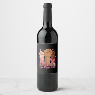 Etiqueta Para Botella De Vino Mes De Concienciación Sobre El Cáncer De Mama En O